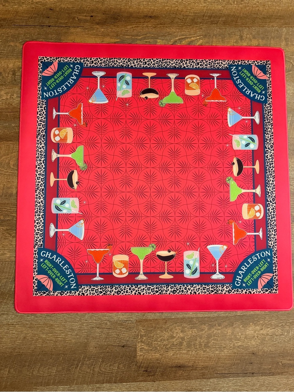 Hot pink cocktail mahjong mat 31” build your tablescape!